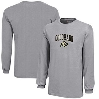 Youth Champion Gray Colorado Buffaloes Arch Over Logo Long Sleeve Jersey T-Shirt