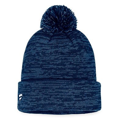 Men's Fanatics Branded Deep Sea Blue Seattle Kraken Fundamental Cuffed Knit Hat with Pom