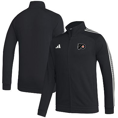 Men's adidas  Black Philadelphia Flyers Raglan Full-Zip Track Jacket
