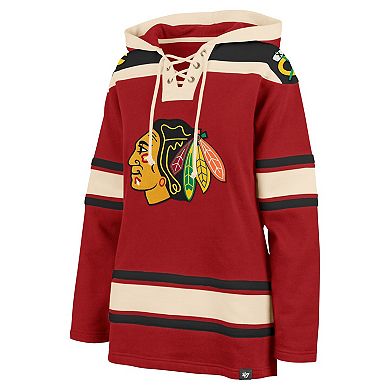 Women's '47 Red Chicago Blackhawks Superior Lacer Pullover Hoodie