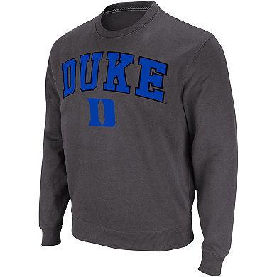Men's Colosseum Charcoal Duke Blue Devils Arch & Logo Pullover Sweatshirt