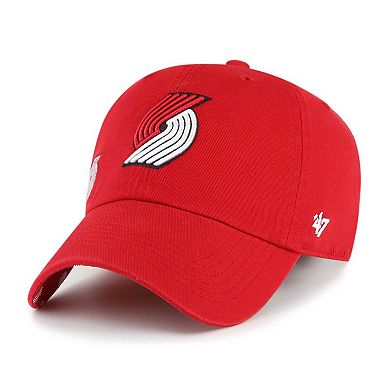 Women's '47 Red Portland Trail Blazers Confetti Undervisor Clean Up Adjustable Hat
