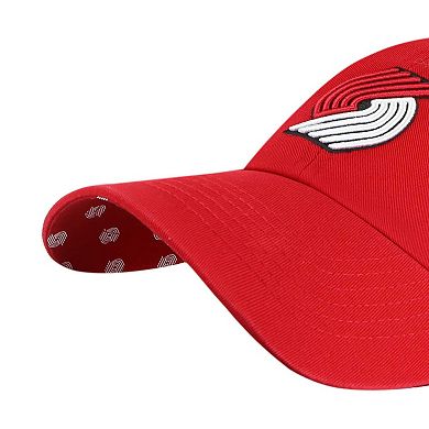 Women's '47 Red Portland Trail Blazers Confetti Undervisor Clean Up Adjustable Hat