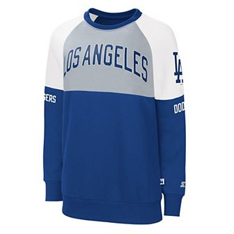 Women's Starter Royal/Gray Los Angeles Dodgers Baseline Raglan Pullover Sweatshirt