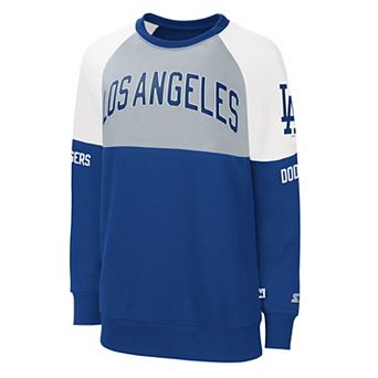Women's Starter Royal/Gray Los Angeles Dodgers Baseline Raglan Pullover Sweatshirt