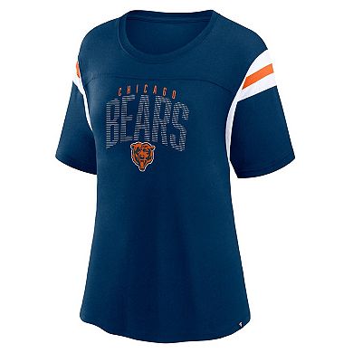 Women's Fanatics Branded Navy Chicago Bears Classic Rhinestone T-Shirt
