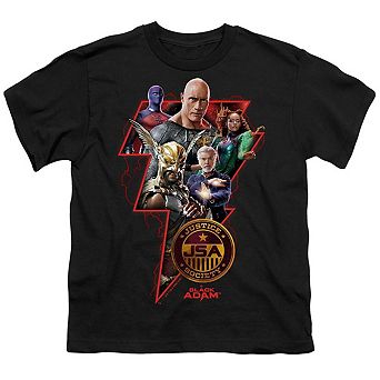 Black Adam Black Adam Character Bolt Short Sleeve Youth T-shirt