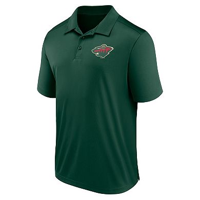 Men's Fanatics Branded Green Minnesota Wild Left Side Block Polo