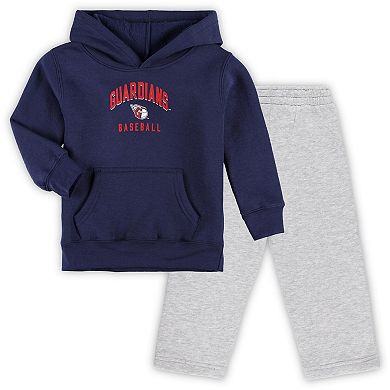 Toddler Navy/Gray Cleveland Guardians Play-By-Play Pullover Fleece Hoodie & Pants Set