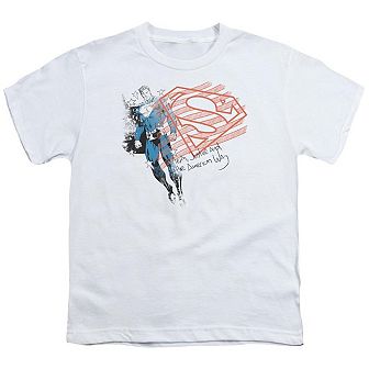 Superman Super American Flag Short Sleeve Youth T-shirt