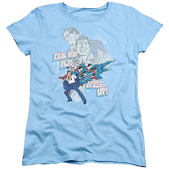 Dc Comics Real Men Short Sleeve Womens T-shirt