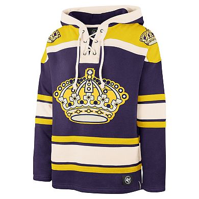 Men's '47 Purple Los Angeles Kings Superior Lacer Pullover Hoodie