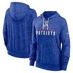 Men's Mitchell & Ness Royal New England Patriots Washed Short Sleeve  Pullover Hoodie