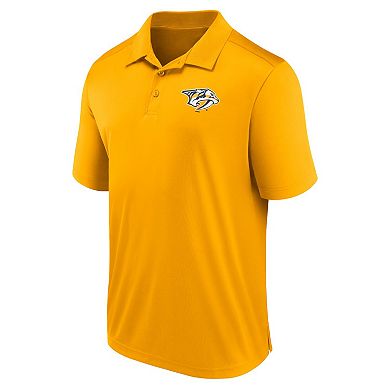 Men's Fanatics Branded Gold Nashville Predators Left Side Block Polo