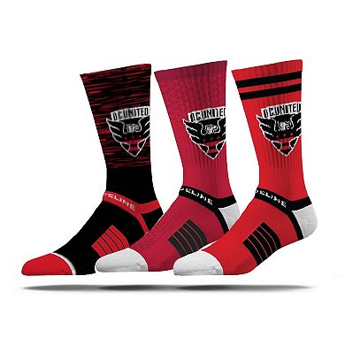 Men's Strideline D.C. United Premium 3-Pack Knit Crew Socks Set