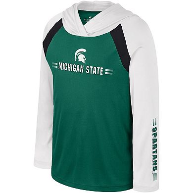 Youth Colosseum Green Michigan State Spartans Eddie Multi-Hit Raglan Long Sleeve Hoodie T-Shirt
