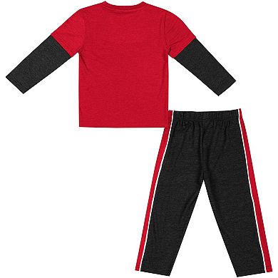 Toddler Colosseum Red/Black Maryland Terrapins Long Sleeve T-Shirt & Pants Set