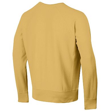 Men's Champion Gold Colorado Buffaloes Skinny Arch Over Vintage Wash Pullover Sweatshirt