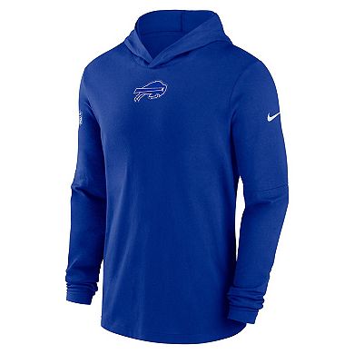 Men's Nike Royal Buffalo Bills Sideline Performance Long Sleeve Hoodie T-Shirt