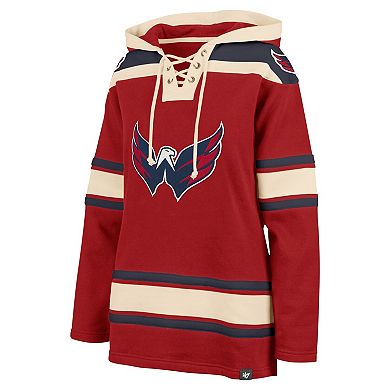 Women's '47 Red Washington Capitals Superior Lacer Pullover Hoodie
