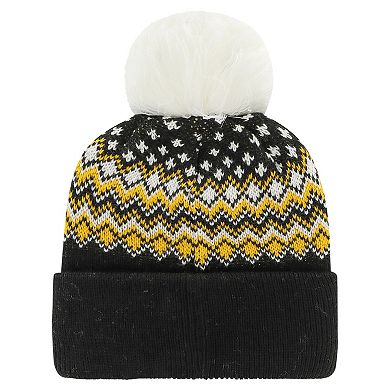 Women's '47 Black Pittsburgh Penguins Elsa Cuffed Knit Hat with Pom