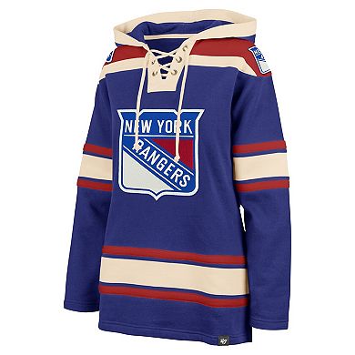 Women's '47 Blue New York Rangers Superior Lacer Pullover Hoodie