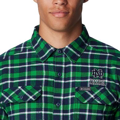 Columbia Green Notre Dame Fighting Irish Flare Gun Flannel Long Sleeve Shirt