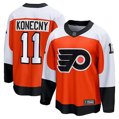 Men's Fanatics Branded Travis Konecny Burnt Orange Philadelphia Flyers Home Premier Breakaway Player Jersey