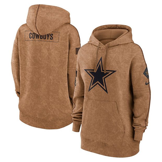 Women s Nike Brown Dallas Cowboys 2023 Salute to Service Pullover Hoodie
