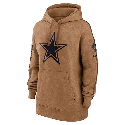 Women s Nike Brown Dallas Cowboys 2023 Salute to Service Pullover Hoodie