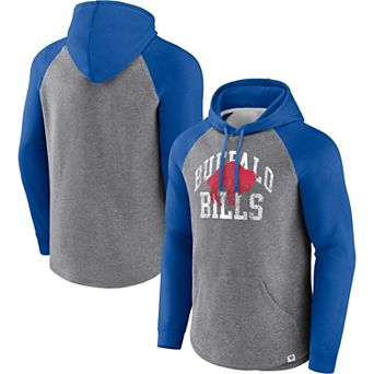 Men's Fanatics Branded Heather Gray Buffalo Bills Favorite Arch Raglan Pullover Hoodie