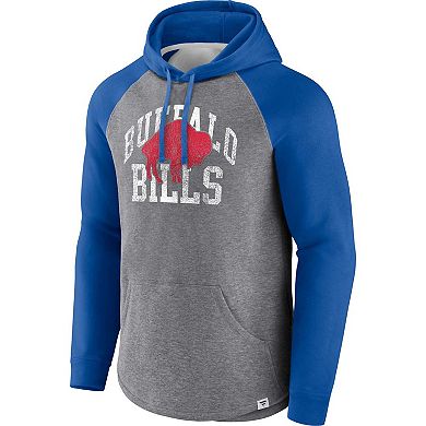 Men's Fanatics Branded Heather Gray Buffalo Bills Favorite Arch Raglan Pullover Hoodie