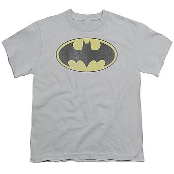 Dc Comics Batman Retro Bat Logo Distressed Short Sleeve Youth T-shirt