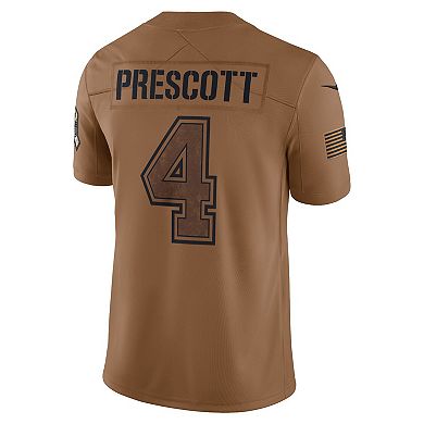 Men's Nike Dak Prescott Brown Dallas Cowboys 2023 Salute To Service ...