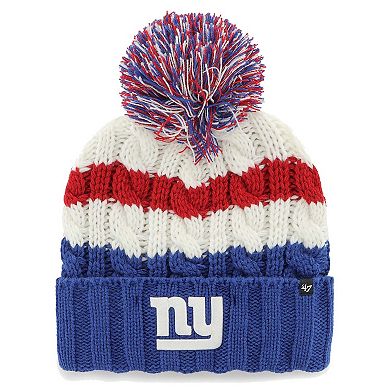 Women's '47 White New York Giants Ashfield Cuffed Knit Hat with Pom