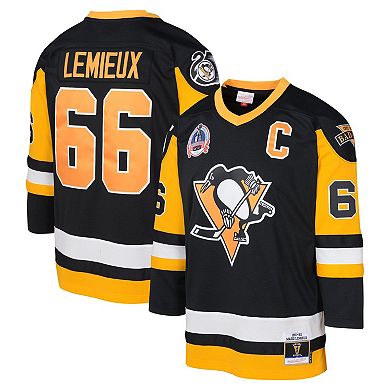 Youth Mitchell & Ness Mario Lemieux Black Pittsburgh Penguins 1991 Blue Line Player Jersey