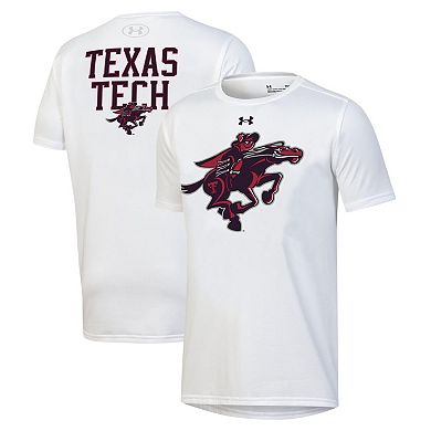 Youth Under Armour White Texas Tech Red Raiders Gameday Oversized Logo Performance T-Shirt