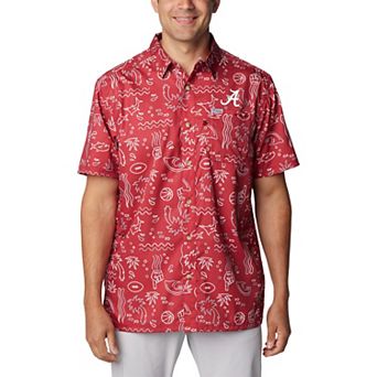 Men's Columbia Crimson Alabama Crimson Tide Super Slack Tide Omni-Wick Button-Up Shirt