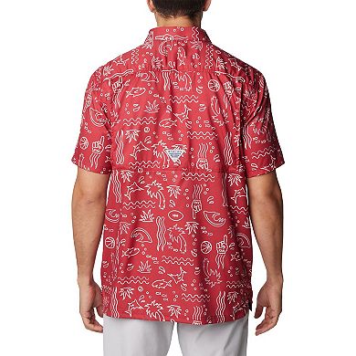 Men's Columbia Crimson Alabama Crimson Tide Super Slack Tide Omni-Wick Button-Up Shirt