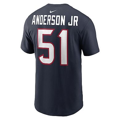 Men's Nike Will Anderson Jr. Navy Houston Texans 2023 NFL Draft First Round Pick Player Name & Number T-Shirt