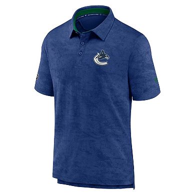 Men's Fanatics Branded Blue Vancouver Canucks Authentic Pro Rink Polo