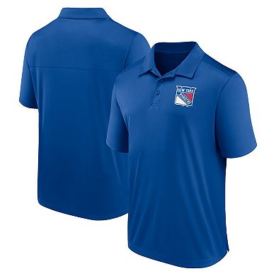 Men's Fanatics Branded  Blue New York Rangers Left Side Block Polo