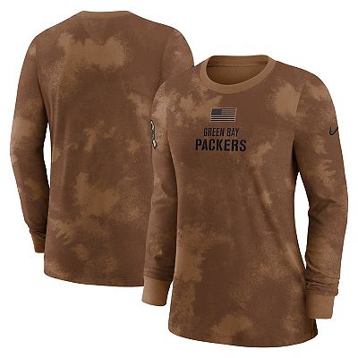 Women s Nike Brown Green Bay Packers 2023 Salute to Service Long Sleeve T Shirt