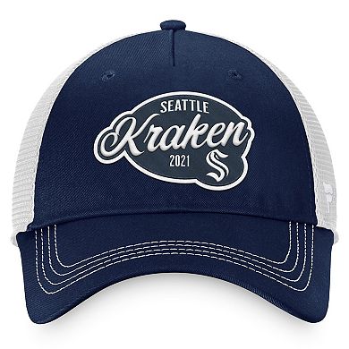 Women's Fanatics Branded Deep Sea Blue/White Seattle Kraken Fundamental Trucker Adjustable Hat