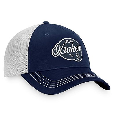 Women's Fanatics Branded Deep Sea Blue/White Seattle Kraken Fundamental Trucker Adjustable Hat
