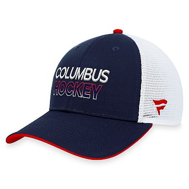 Men's Fanatics Branded  Navy Columbus Blue Jackets Authentic Pro Rink Trucker Adjustable Hat