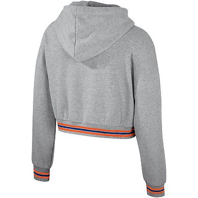 Women's The Wild Collective Heather Gray Florida Gators Cropped Shimmer Pullover Hoodie