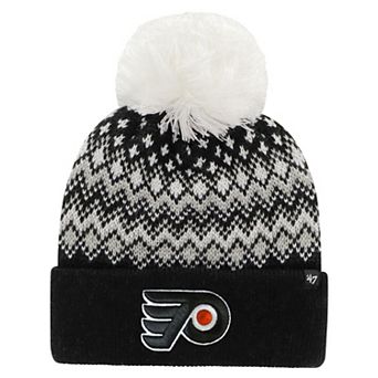 Women's '47 Black Philadelphia Flyers Elsa Cuffed Knit Hat with Pom