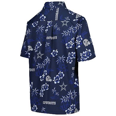 Youth Reyn Spooner Navy Dallas Cowboys Button-Down Short Sleeve Shirt