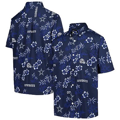 Youth Reyn Spooner Navy Dallas Cowboys Button-Down Short Sleeve Shirt